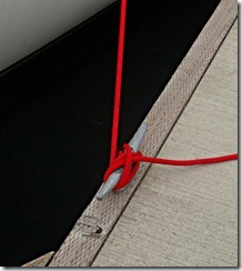 Finished cleat tied  In slick line - Extra hitch added