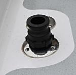 Pumpout Adapter screwed into the waste pumpout fitting. Photo: courtesy of Three Sheets Northwest