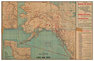Alaska Klondike Gold Rush Map 1898